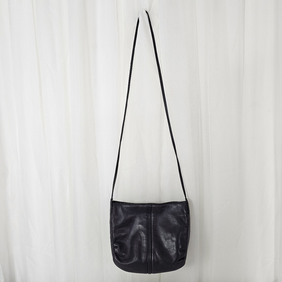 Vintage Lowe Gray Leather Crossbody Bag - Picture 1 of 8